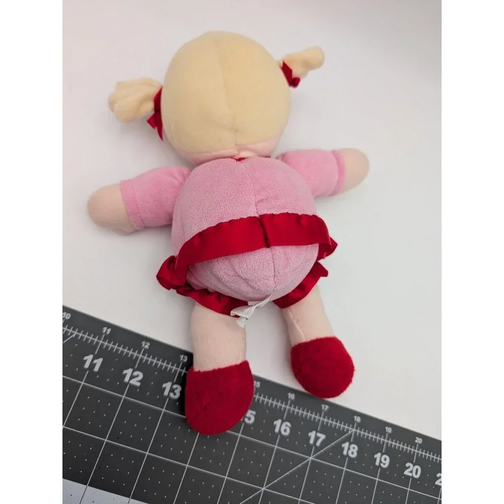 Carters Just One You My‎ First Doll Plush Rattle Pink Red 2010 Blond Blue Eyes